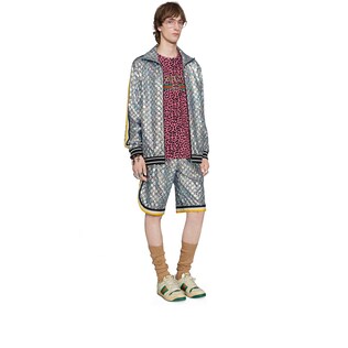 Laminated sparkling GG jersey shorts