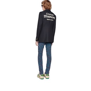 Wool jacket with patches