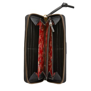 Leather zip around wallet with Double G