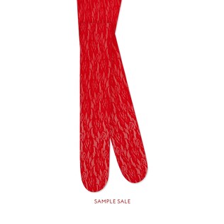 Lace tights with floral motif