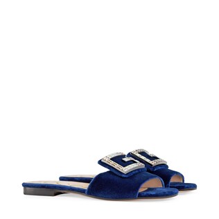 Velvet slide with crystal G