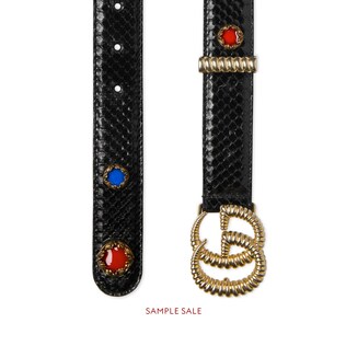 Python belt with torchon Double G buckle