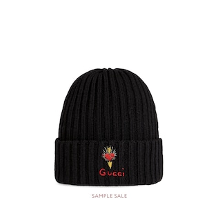 Wool hat with pierced heart