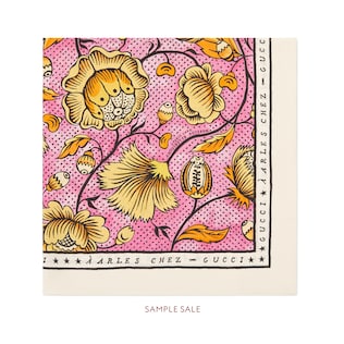 Silk carré with watercolor flowers