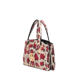 Designer Handbags Gucci Arli Large Snakeskin Top Handle Bag