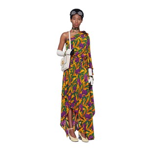Silk dress with flowers