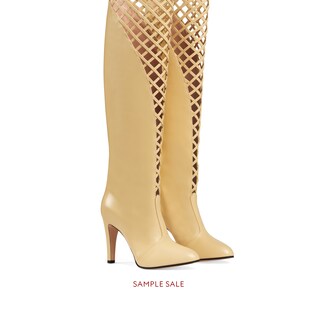 Cutout leather boot