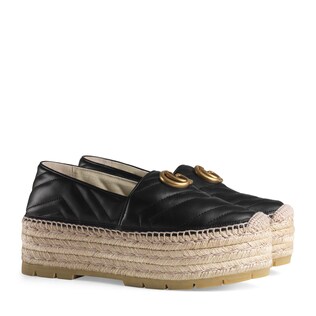 Leather espadrille with Double G