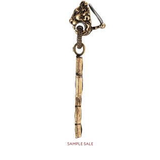 Earrings with cross pendant and lion