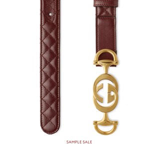 Leather belt with Interlocking G Horsebit