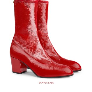 Patent leather boot