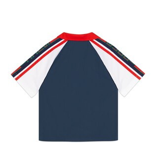 Children's poplin shirt with Gucci stripe