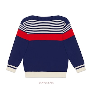 Children's GG and stripes knit sweater