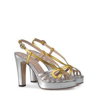 Metallic leather sandal