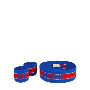 Gucci stripe headband and wrist cuffs