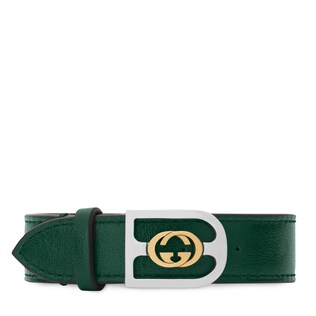 Bracelet with gold Interlocking G buckle