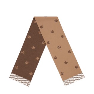 Wool scarf with Double G pattern