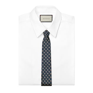 Double G and hearts silk tie