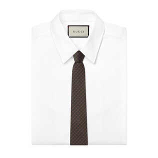 GG and rhombus motif silk tie