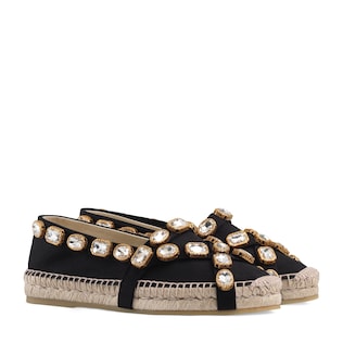 Canvas espadrille with crystals