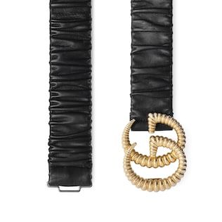 Belt with torchon Double G buckle