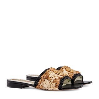 gucci raffia slides