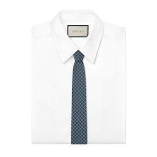 GG and rhombus motif silk tie