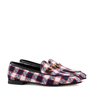 Women's Gucci Jordaan check tweed loafer