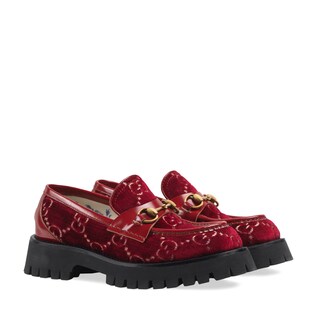 GG velvet lug sole loafer