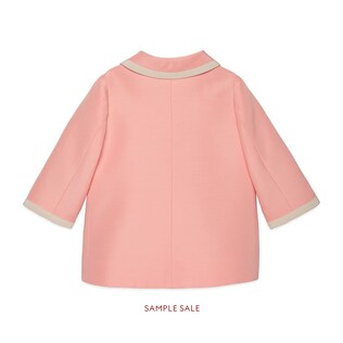 Baby cotton silk coat with bow