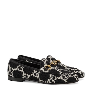 Women's Gucci Jordaan GG tweed loafer