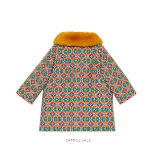 Baby GG jacquard coat with faux fur