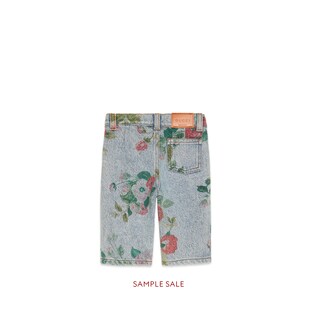 Baby denim pant with floral print