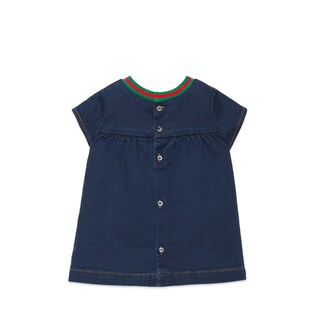 Baby denim dress with Interlocking G
