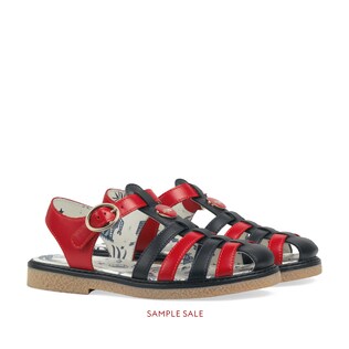 Children's leather sandal with bee