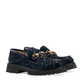 GG velvet lug sole loafer