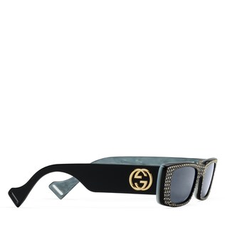 Rectangular sunglasses with crystals 