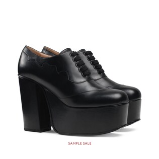 Leather platform lace-up shoe