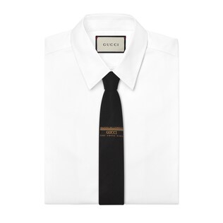 Sartorial label underknot wool silk tie