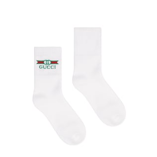 Cotton socks with Gucci label detail