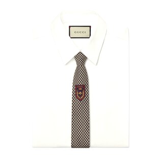 Crest underknot houndstooth tie