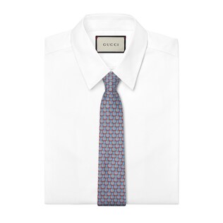 Double G and hearts silk tie