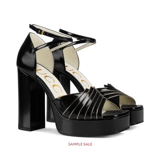Leather platform sandal