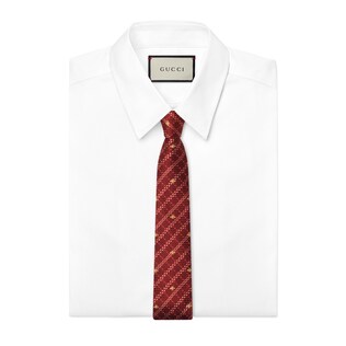 Bee check silk tie