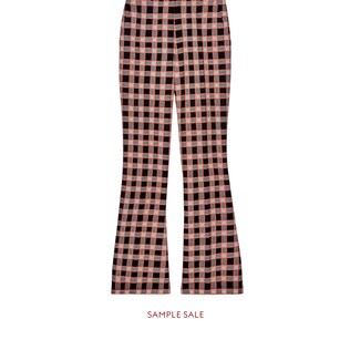 Check tweed flare pant