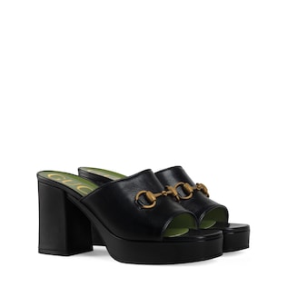 Mid-heel platform slide sandal
