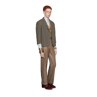 Check wool jacket