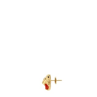Yellow gold lion head earrings
