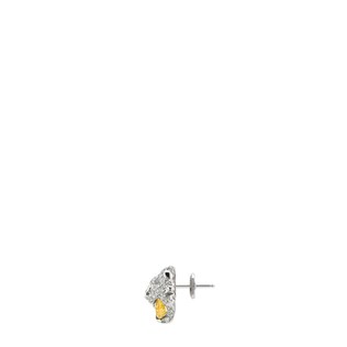 White gold lion head earrings