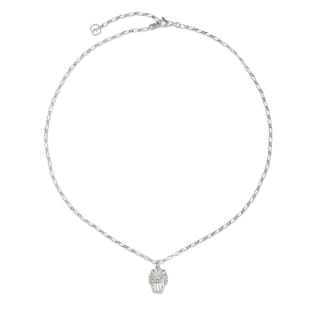 White gold lion head necklace 